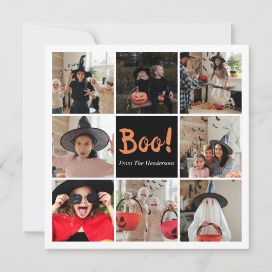 Carte photo Boo Halloween (Devant)