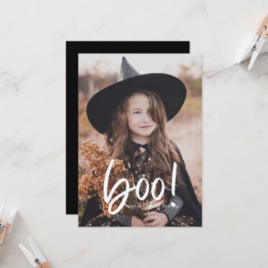 Carte photo Boo Halloween (Devant/Arrière en situation)