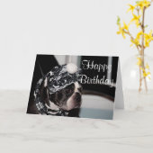 Carte Photo Boston Terrier (Fleur jaune)