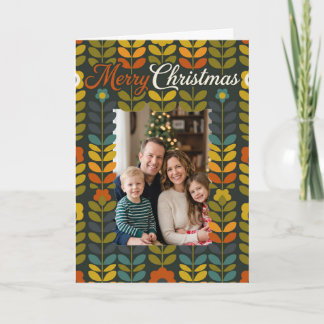 Carte Photo Botanique Rétro Noël du Milieu du Siècle