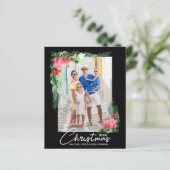 Carte photo Budget Tropical Floral Christmas (Debout devant)