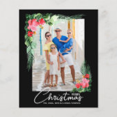 Carte photo Budget Tropical Floral Christmas (Devant)