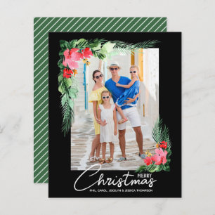 Carte photo Budget Tropical Floral Christmas