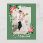 Carte photo Budget Tropical Floral Christmas (Devant)