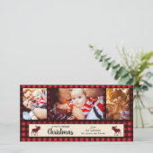 Carte photo Buffalo Plaid and Moose Christmas (Debout devant)