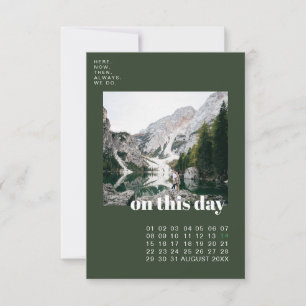 Carte Photo & Calendrier Simple Typographie Enregistre