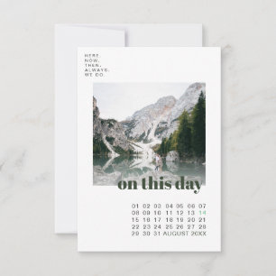 Carte Photo & Calendrier Simple Typographie Enregistre