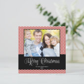 Carte photo Carré de Noël Red Black Chevron (Debout devant)