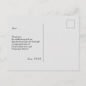 carte photo, carte de remerciements (Dos)