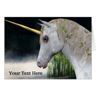 Carte photo Cheval d'Imaginaire de licorne blanche