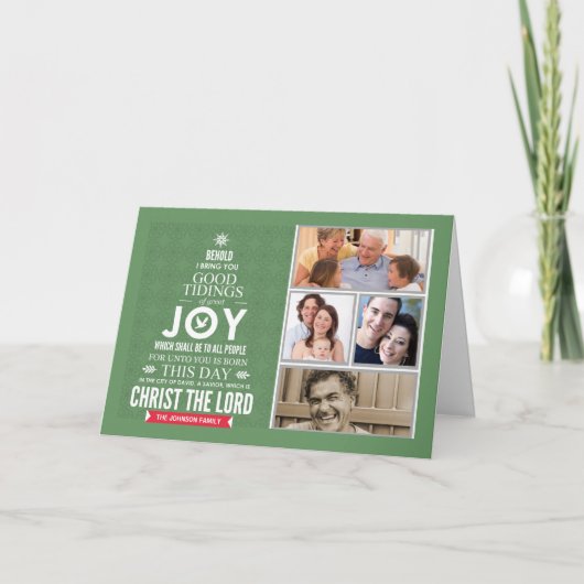 Carte Photo Christian Christmas Card Voici Christ JOY (Devant)