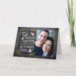 Carte Photo Christmas Card, Chalkboard, Hark the Herald<br><div class="desc">Hark the Herald Angels Sing est une chanson de Noël chrétienne et classique bien-aimée. Ces mots,  sur un look de tableau de bord branché est la base d'une carte photo de Noël. Ajoutez votre photo très facilement et personnalisez l'intérieur en ajoutant votre nom de famille.</div>