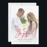 Carte photo classique comblé de vacances<br><div class="desc">Exprimez votre joie pour la saison des vacances avec cette typographie classique,  élégante,  et moderne pour votre carte photo de vacances. Photographie d'Emily Gilbert de © de photo</div>