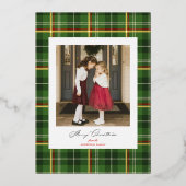 Carte photo classique de Noël avec huile d'or (Recto)