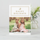 Carte photo classique de vacances de renne d'or (Debout devant)