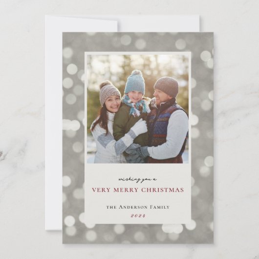 Carte photo classique moderne Silver Lights (Devant)