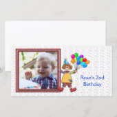 Carte photo Clown d'anniversaire (Devant / Derrière)