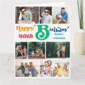 Carte Photo Collage 10 Nom de l'image et tout âge Annive (Devant)