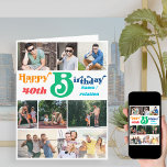 Carte Photo Collage 10 Nom de l'image et tout âge Annive<br><div class="desc">Grande carte d'anniversaire personnalisée qui peut contenir jusqu'à 10 photos différentes et vous pouvez également inclure un message personnalisé à l'intérieur Le modèle photo est prêt pour vous pour ajouter vos images travaillant de gauche à droite dans des rangées de haut en bas, qui sont affichés dans le paysage horizontal,...</div>