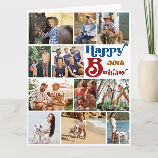 Carte Photo Collage 12 Photo N'Importe Quel Âge Gros Ann (Devant)