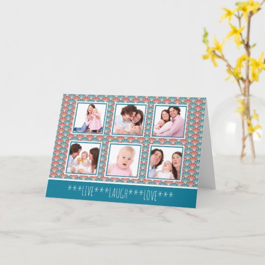 Carte Photo Collage avec Fan Pattern Decorative (Fleur jaune)