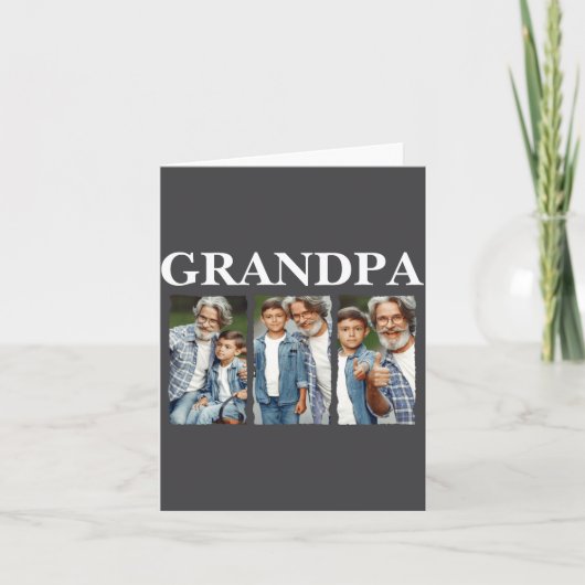Carte Photo Collage Grandpa D Gift (Devant)