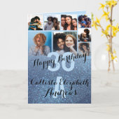 Carte Photo Collage Joyeux anniversaire de Navy Blue Gli (Fleur jaune)