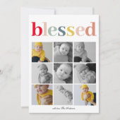 Carte Photo Collage | Joyeux Vacances coloré béni (Devant)