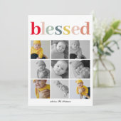 Carte Photo Collage | Joyeux Vacances coloré béni (Debout devant)