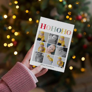 Carte Photo Collage moderne   HOHOHO coloré