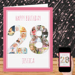 Carte Photo Collage Number 28 Pink 28e Birthday Card<br><div class="desc">Unique and personalized 28th birthday photo card. The photo template is set up for you to add your your favorite pictures to this number 28 photo collage plus extra special photo inside. Donc, vous pouvez voir add a name or relation (eg daughter, sister) to the front and customize the birthday...</div>