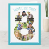 Carte Photo Collage Numéro 8 Blue 8th Birthday Card (Devant)
