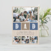 Carte Photo Collage Rustique Bois Fête des pères Motif (Debout devant)