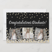 Carte Photo Collage Silver Gold Confetti Graduation (Devant)