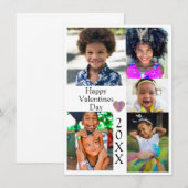 Carte Photo Collage Valentines Heart Custom Year (Devant / Derrière)