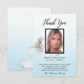 Carte photo commémoratif Angel Aquarelle bleue (Devant / Derrière)