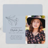 Carte photo commémoratif minimaliste Lily (Devant / Derrière)