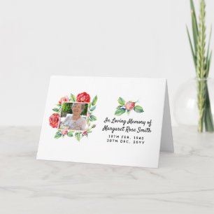 Carte photo commémoratif Sympathie Désolé Roses de