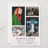 Carte photo Comp Acteur de modèle en aquarelle ros (Dos)