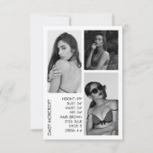 Carte photo comp Acteur de modèle professionnel mo (Dos)