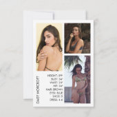 Carte photo comp Acteur de modèle professionnel mo (Dos)