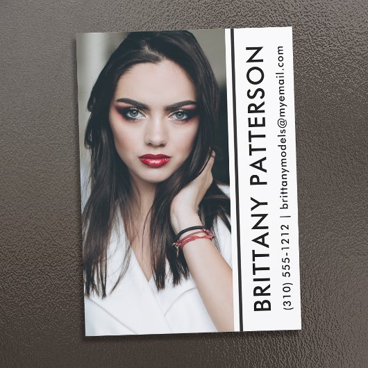 Carte photo comp acteur modèle 5x7 Bande blanche