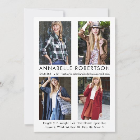 Carte photo comp. modèle moderne Actor 5 (Dos)