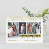 Carte photo Comp Parties scintillant blanche et or (Debout devant)