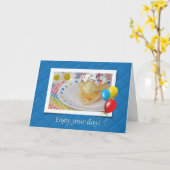 Carte Photo Cupcake Anniversaire (Fleur jaune)