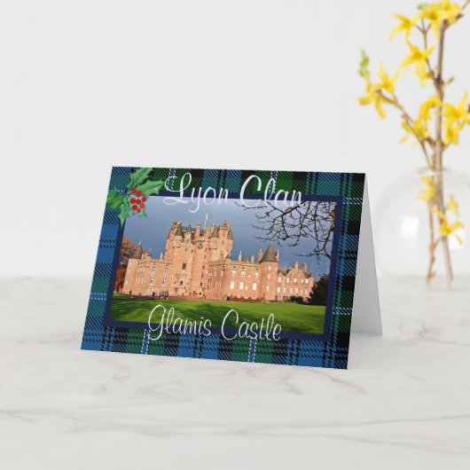 Carte Photo Custom Lyon Scottish Clan Glamis Castle Xmas (Fleur jaune)