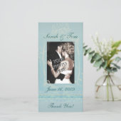 Carte photo Customisé Merci bleu (Debout devant)