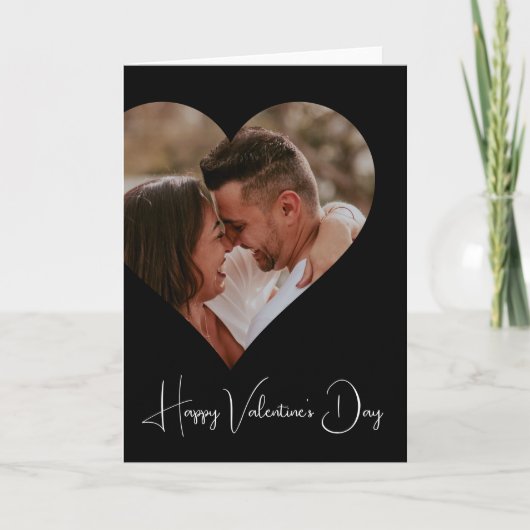 Carte Photo customisée Script moderne Saint Valentin (Devant)