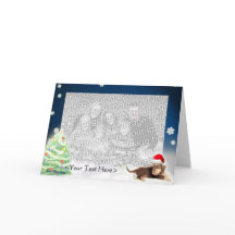 Carte photo Dachshund Xmas (personnalisable)