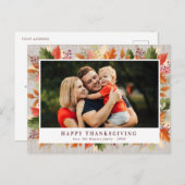 carte photo d'action de grâce d'automne coloré (Devant / Derrière)